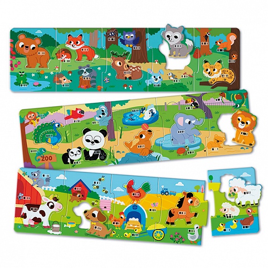 Puzzles & Fun Cutouts.  Farm, Zoo and Forest